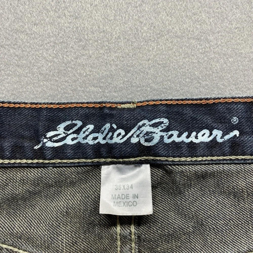 Eddie Bauer Straight Fit Jeans Mens 36x34 Dark Wash Blue Hipster Outdoor